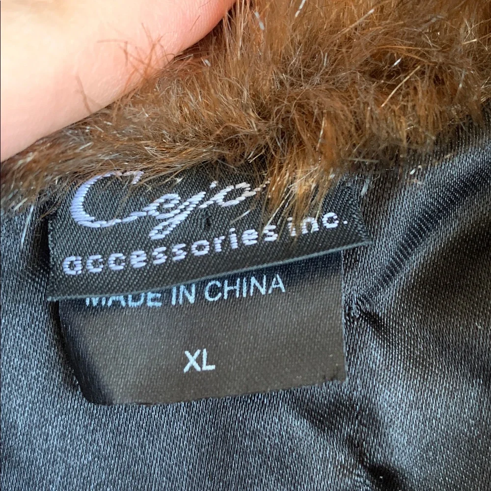 Cejon Mink Style Faux Fur Cropped Jacket Size XL | Cropped Faux Fur Coat - Picture 4 of 10